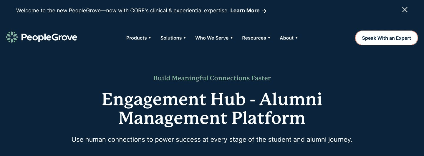 PeopleGrove platform screenshot