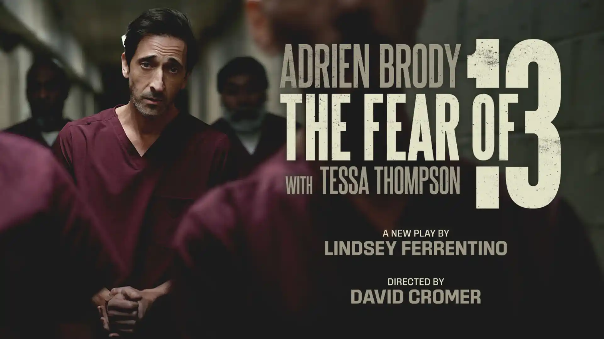 The Fear of 13 Broadway banner — een meeslepend nieuw toneelstuk in het James Earl Jones Theatre, New York
