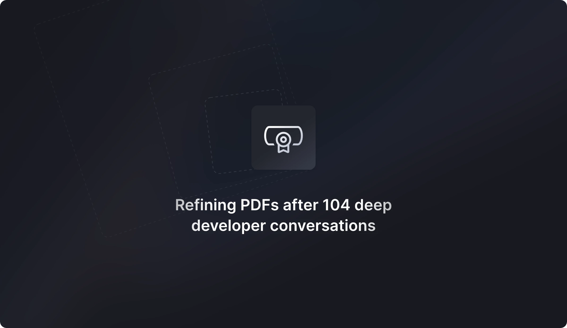 refining PDFs for developers