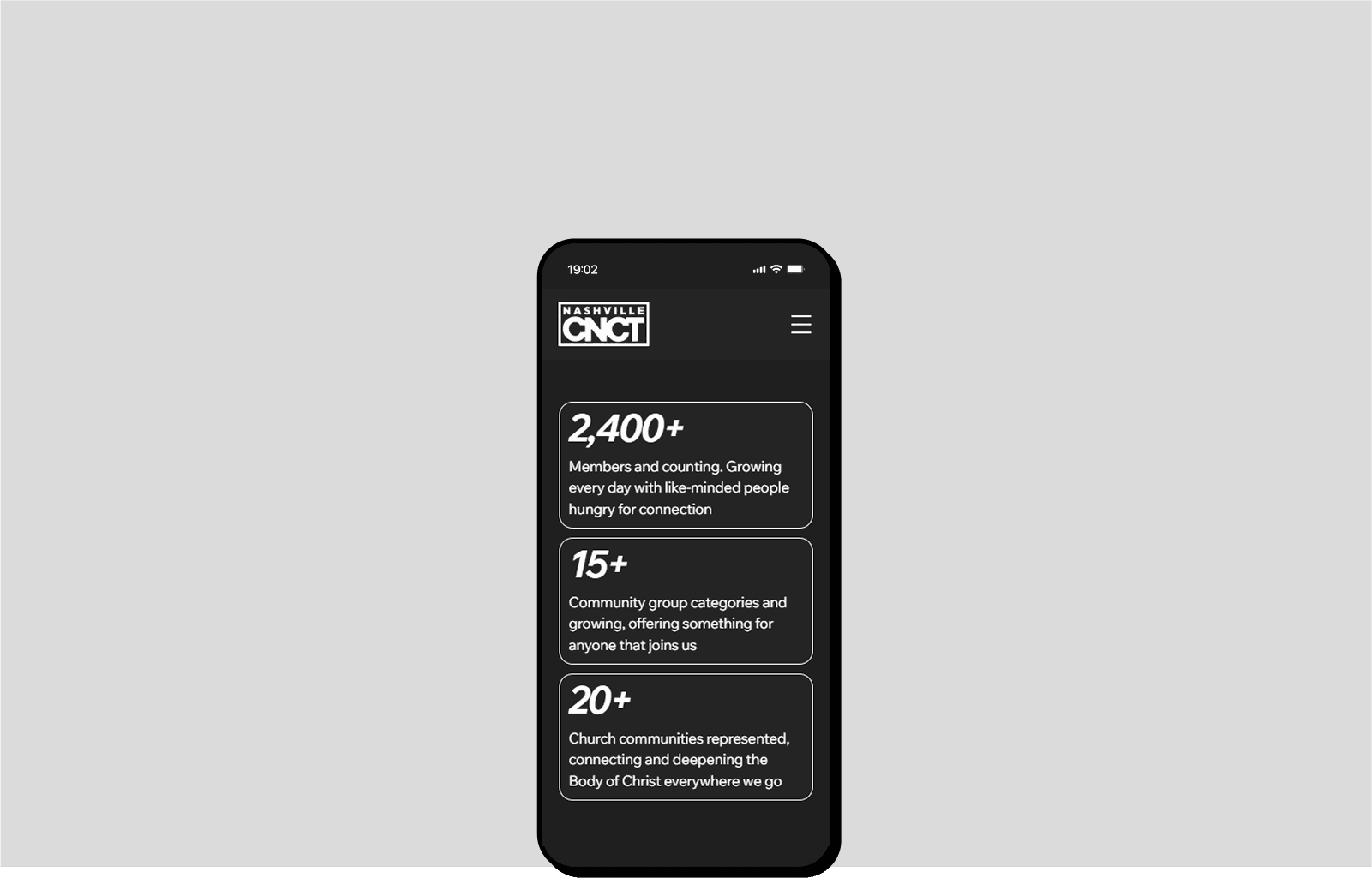 The bottom half of a screen of a mobile device