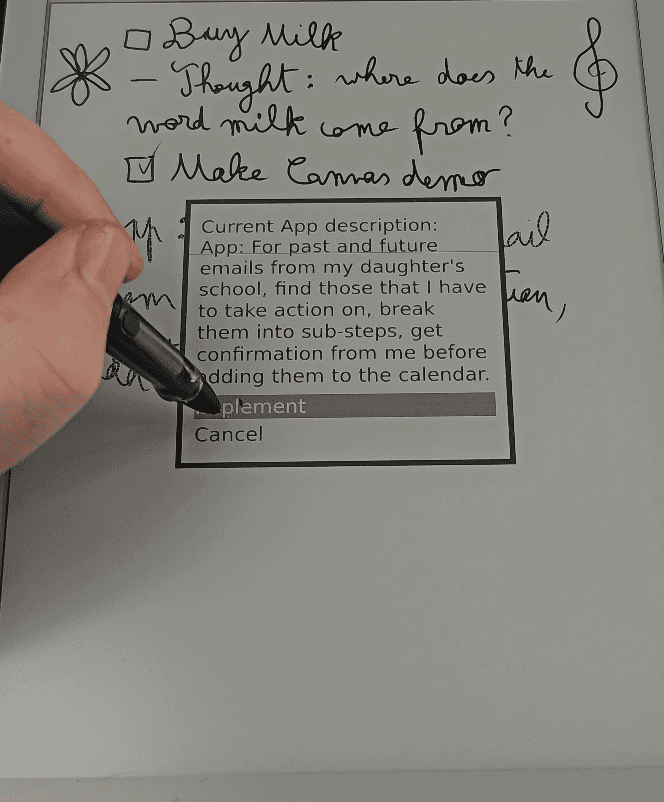 demonstration of the visual interface