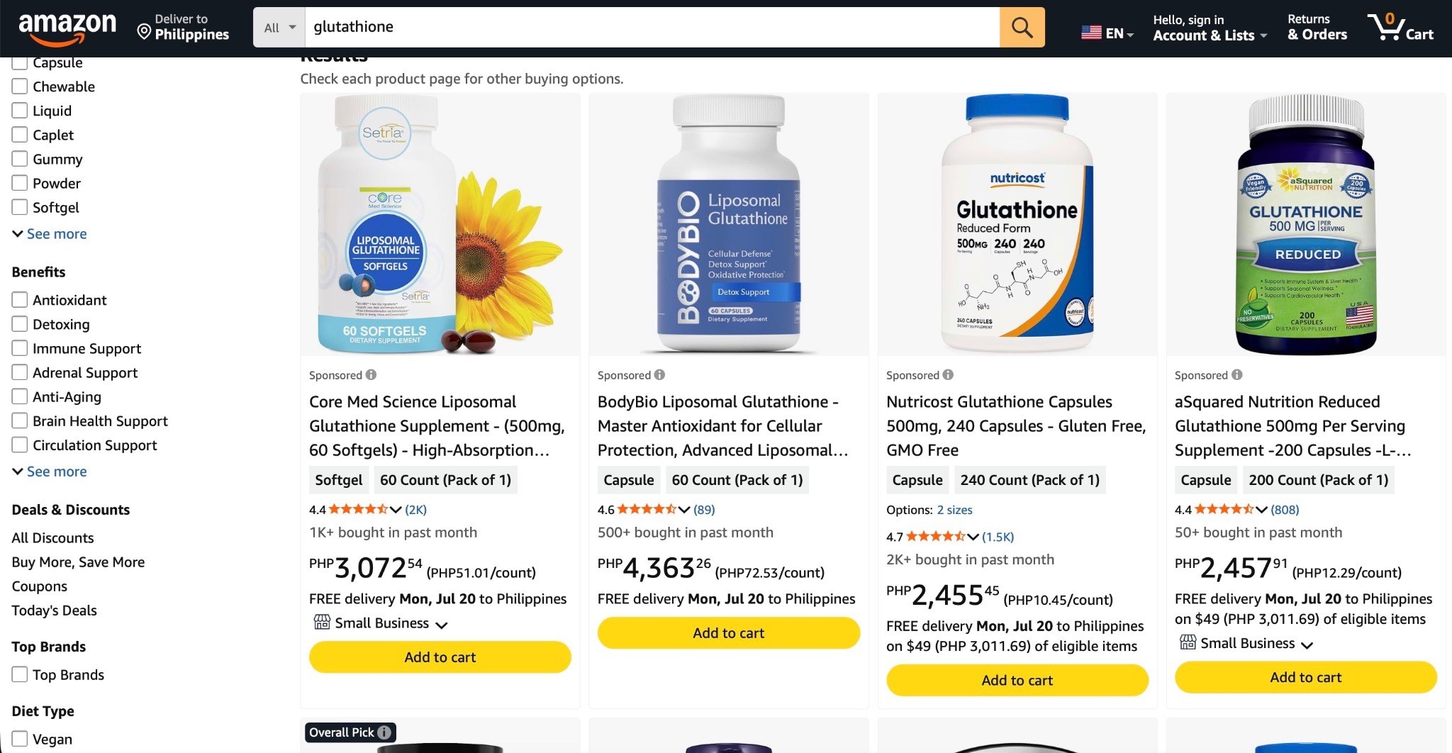 Glutathione amazon listings and why CRO matters