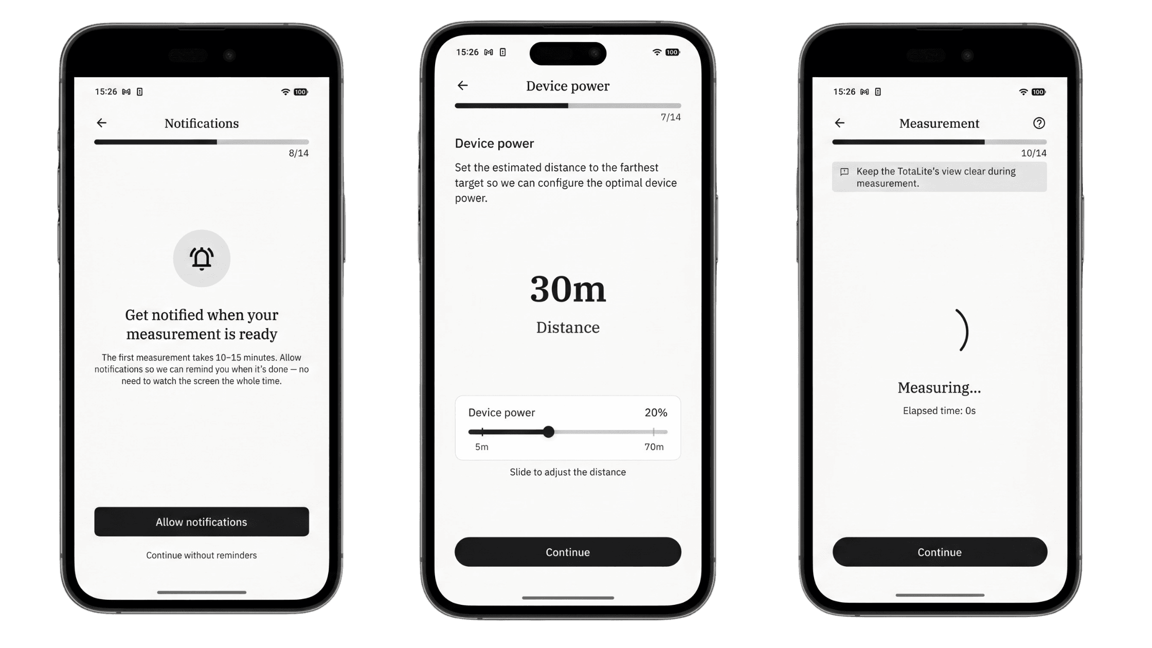 TotaLite app setup wizard interface