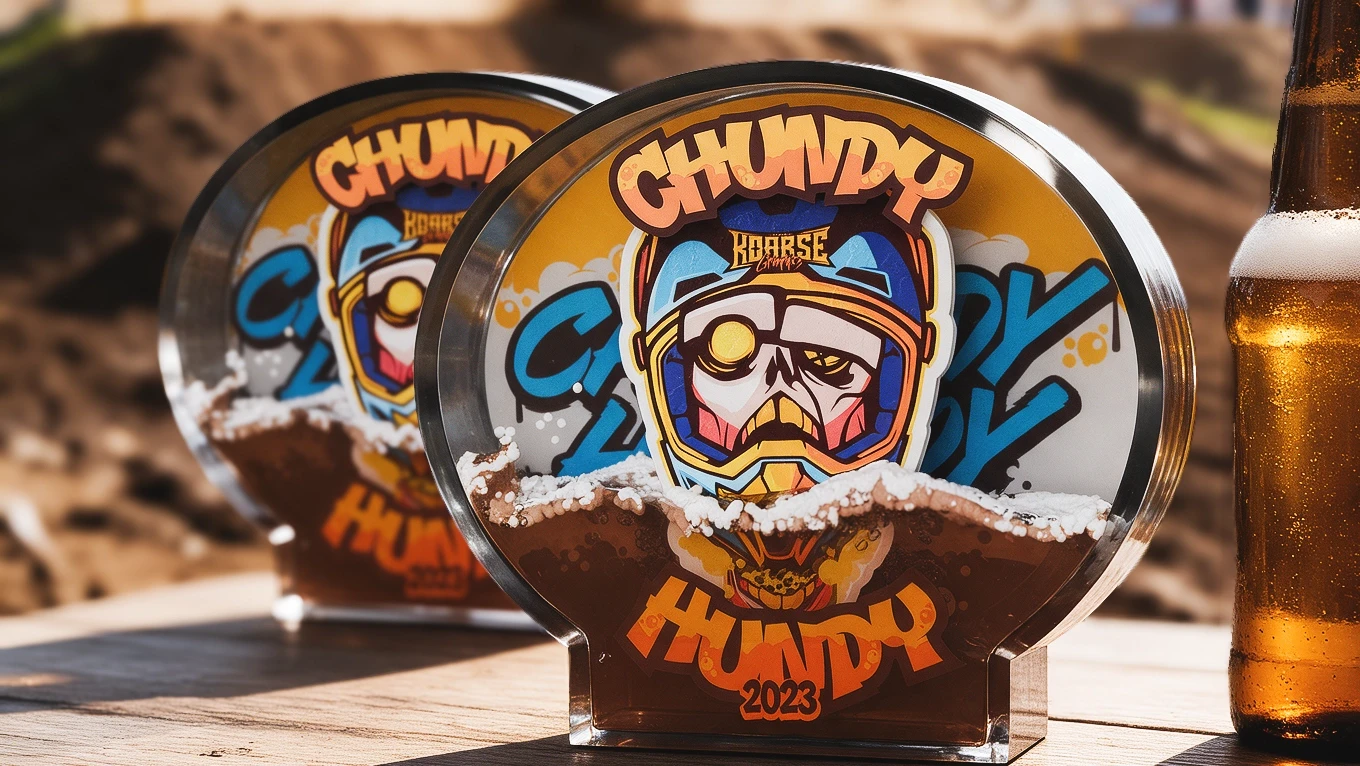 Chundy Hundy trophies 3D renders on an MX background