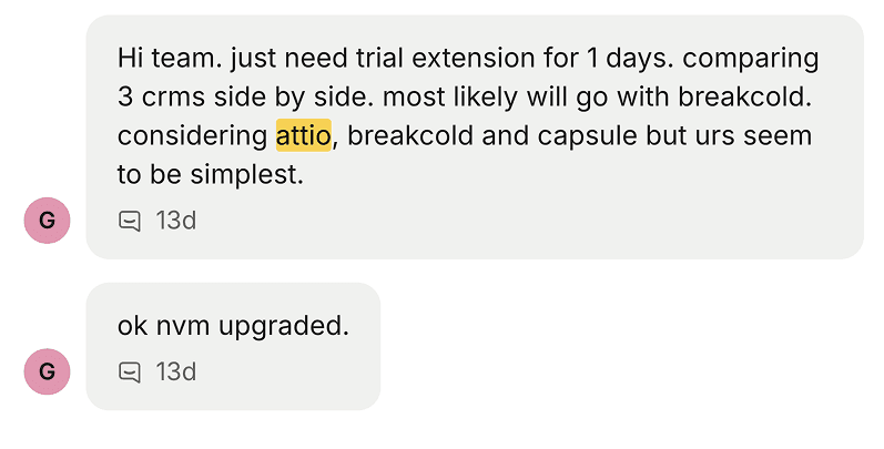 Customer comparing Attio, Breakcold and Capsule side by side picks Breakcold for simplicity
