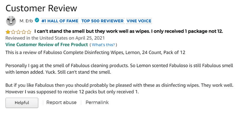 Amazon Customer Review