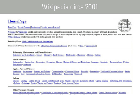 Wikipedia page circa 2001