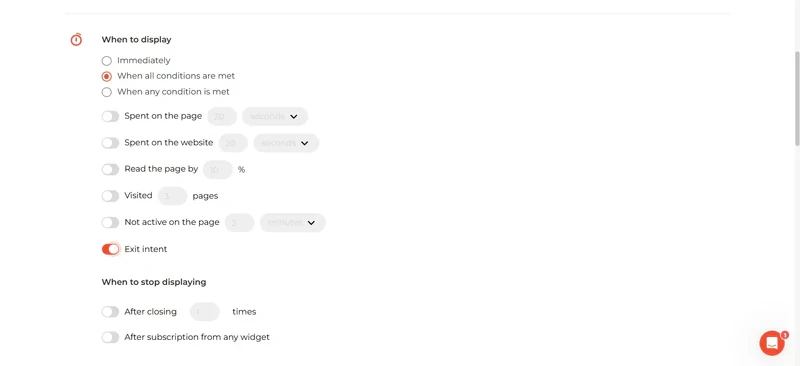 Exit_intent_display_setting_on