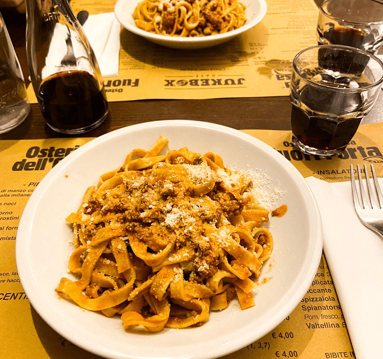 fideos al ragú o bolognesa