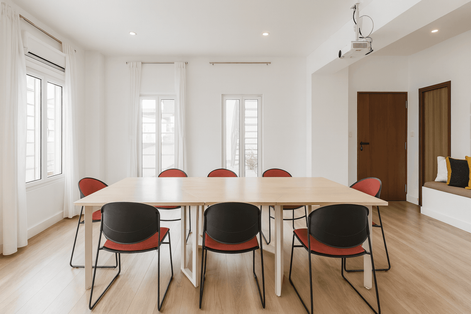 Modern living room with window view