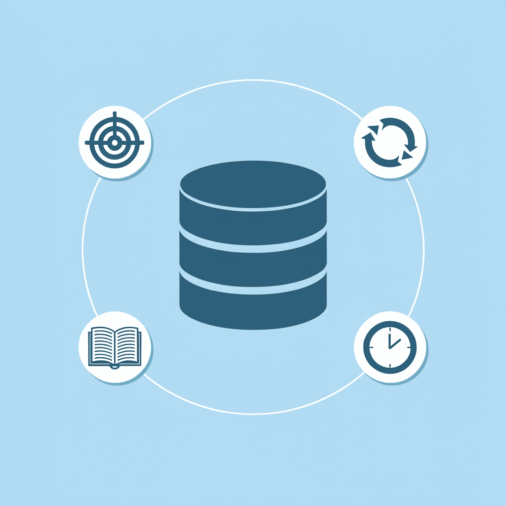 Central ideal customer profile connected to four data points: company information, buying behavior, engagement signals, and intent data