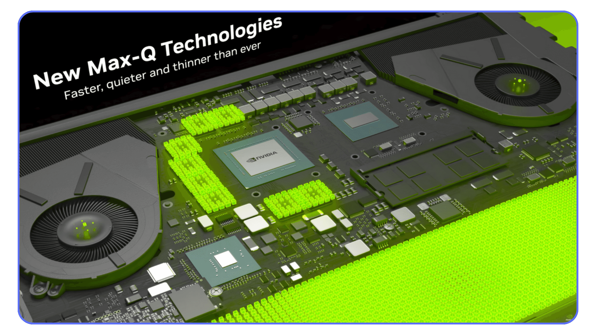 NVIDIA Max-Q laptop GPU architecture highlighting power-efficient graphics for Twinmotion on laptops
