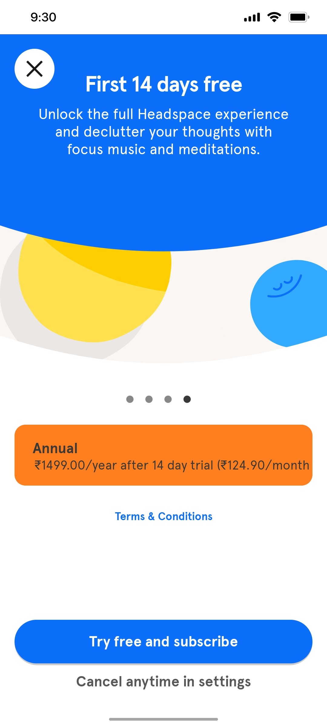 Headspace Subscription 4 screen