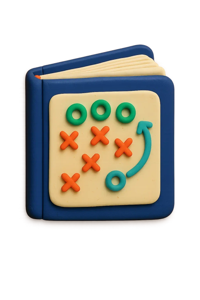 A small, blue book-shaped icon with colorful numbers and a phone symbol, set against an orange background.