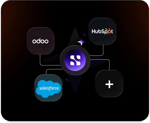 Conectores de Sapira con sistemas como Odoo, Nubox y Salesforce