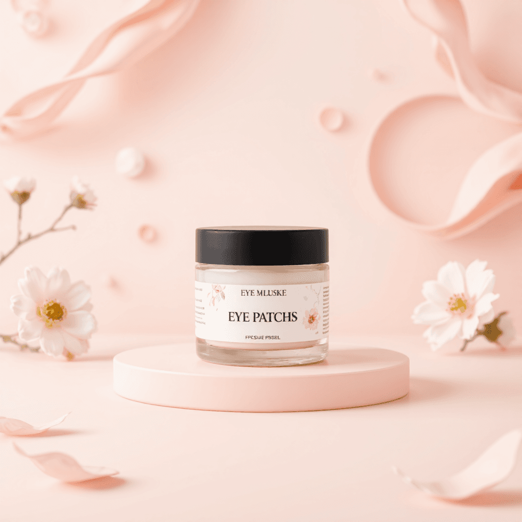 product photography of a jar of eye patches