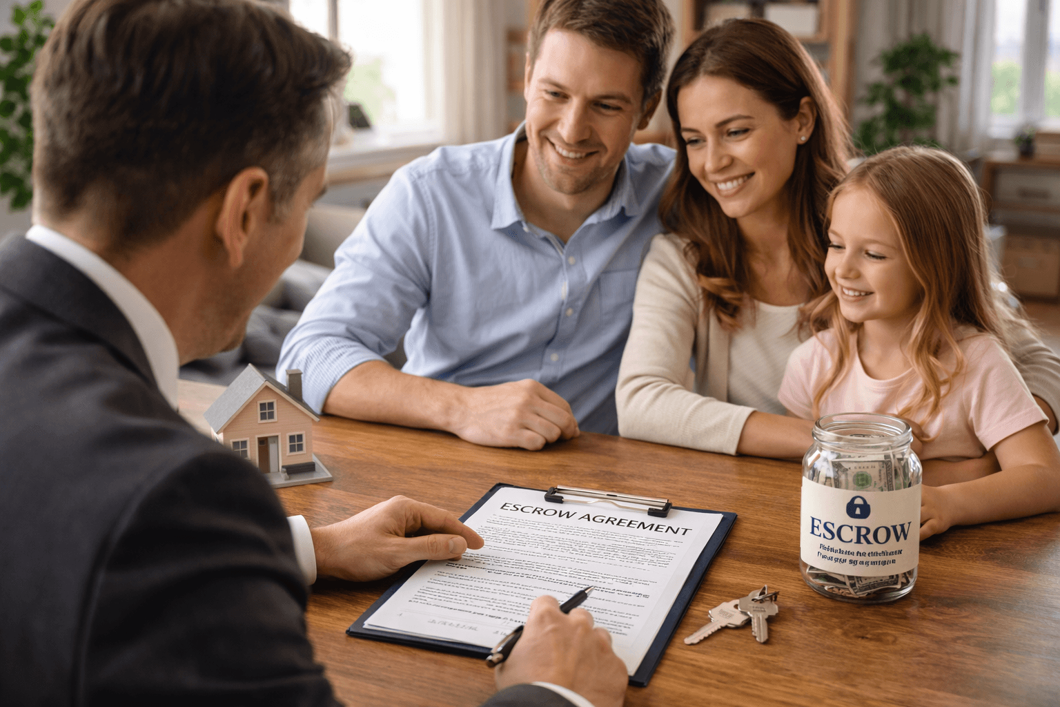 A modern, luxury beachfront villa with large glass windows and balconies overlooks a rocky shoreline, surrounded by palm trees at sunset.