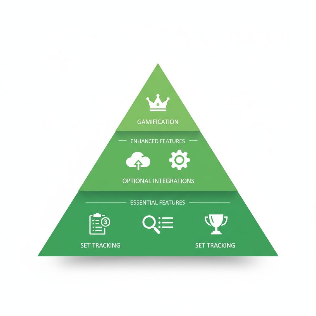 Feature hierarchy pyramid for simple workout apps