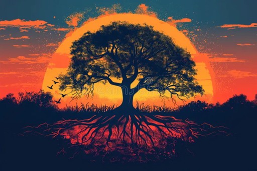 Faint tree silhouette behind the Poe family vault