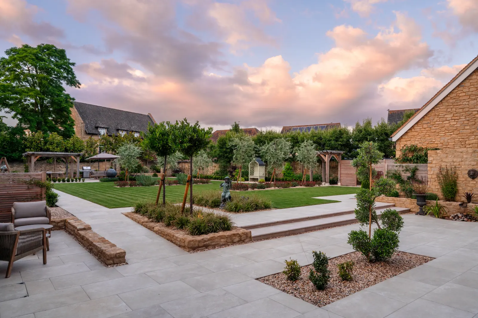 HG Landscapes Woburn team working on a garden build