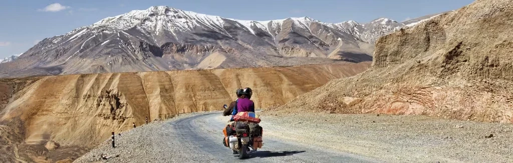 Motorcycle on mountain road