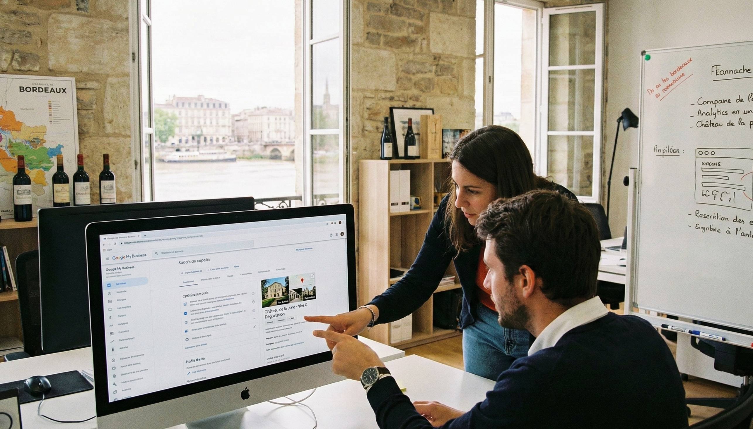 une agence seo qui travaille sur l'optimisation de fiche GMB