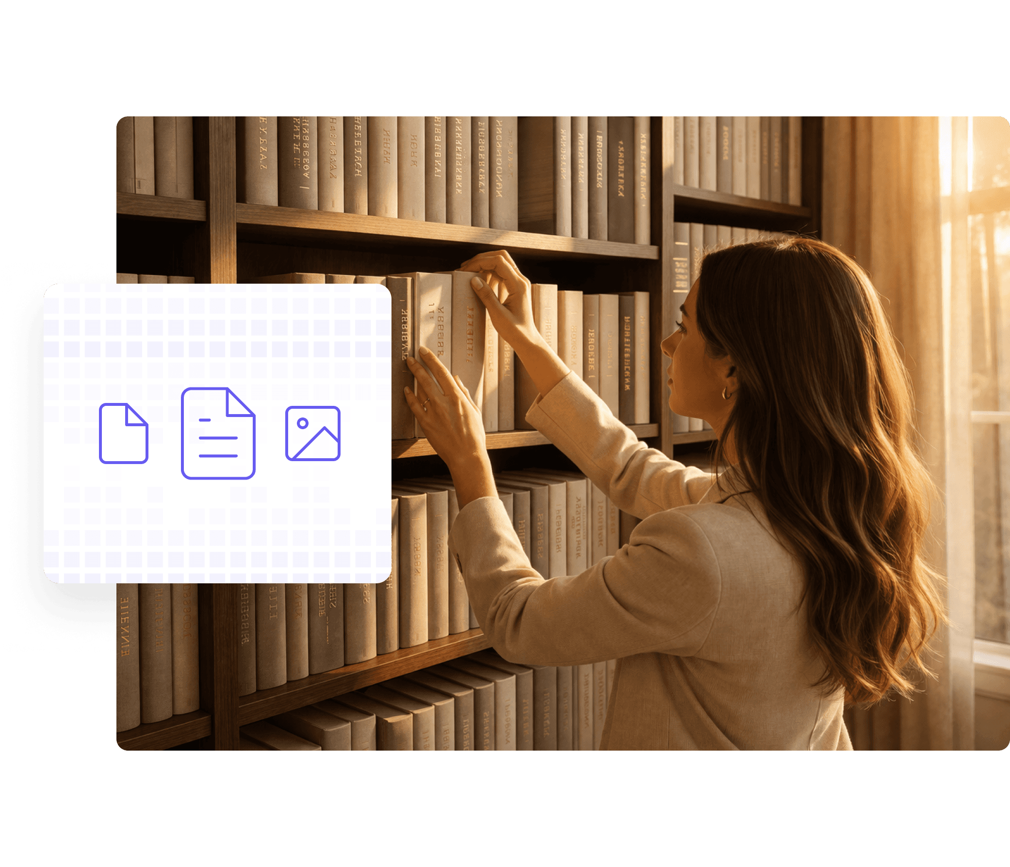 A neatly pressed white shirt hangs on a rack beside a straw hat on a shelf, accompanied by a folded beige garment and a pair of brown shoes, with a digital interface displaying chat messages overlaying the image.