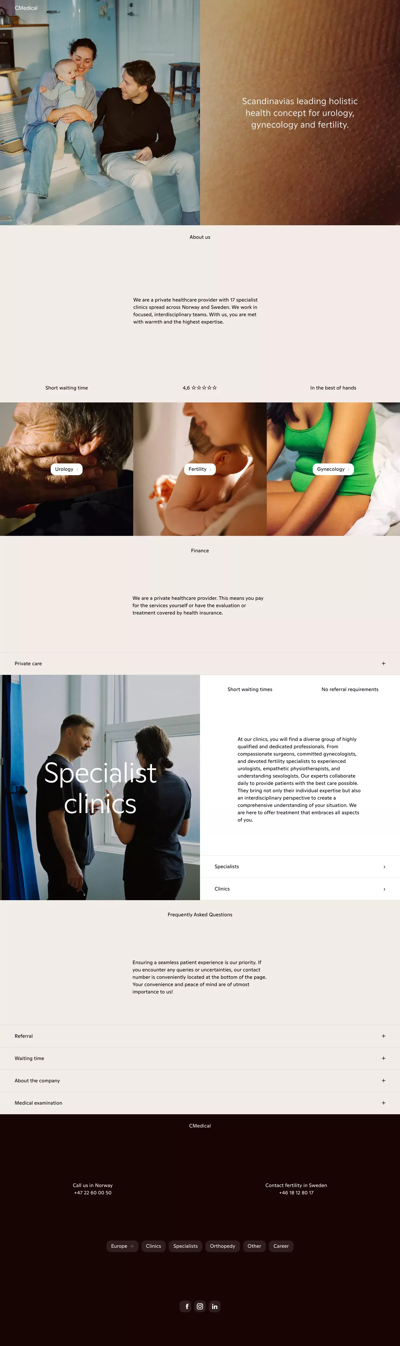CMedical portfolio page screenshot showcasing Health & Fitness and Medical design