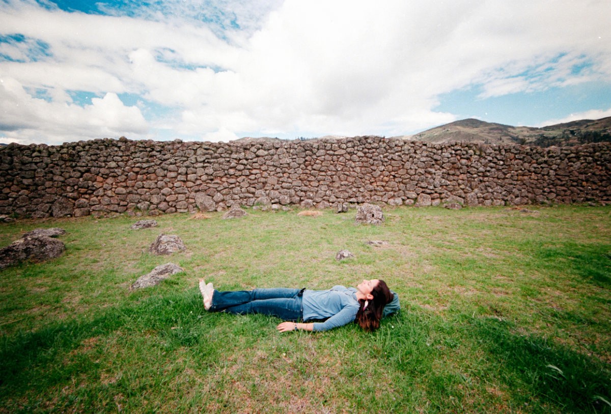 Woman on an ayuhuaska retreat in Ecuador