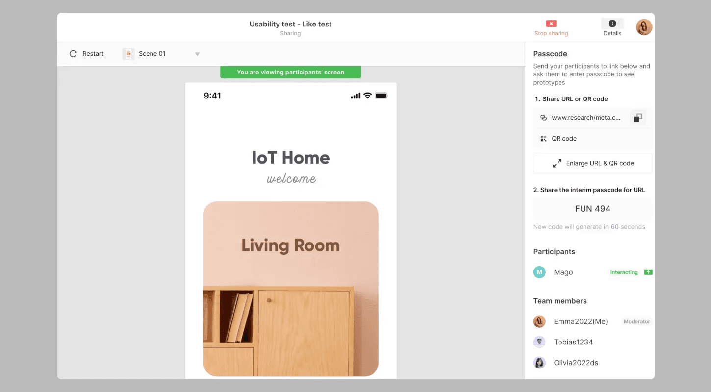 ProtoPie mobile user testing feature