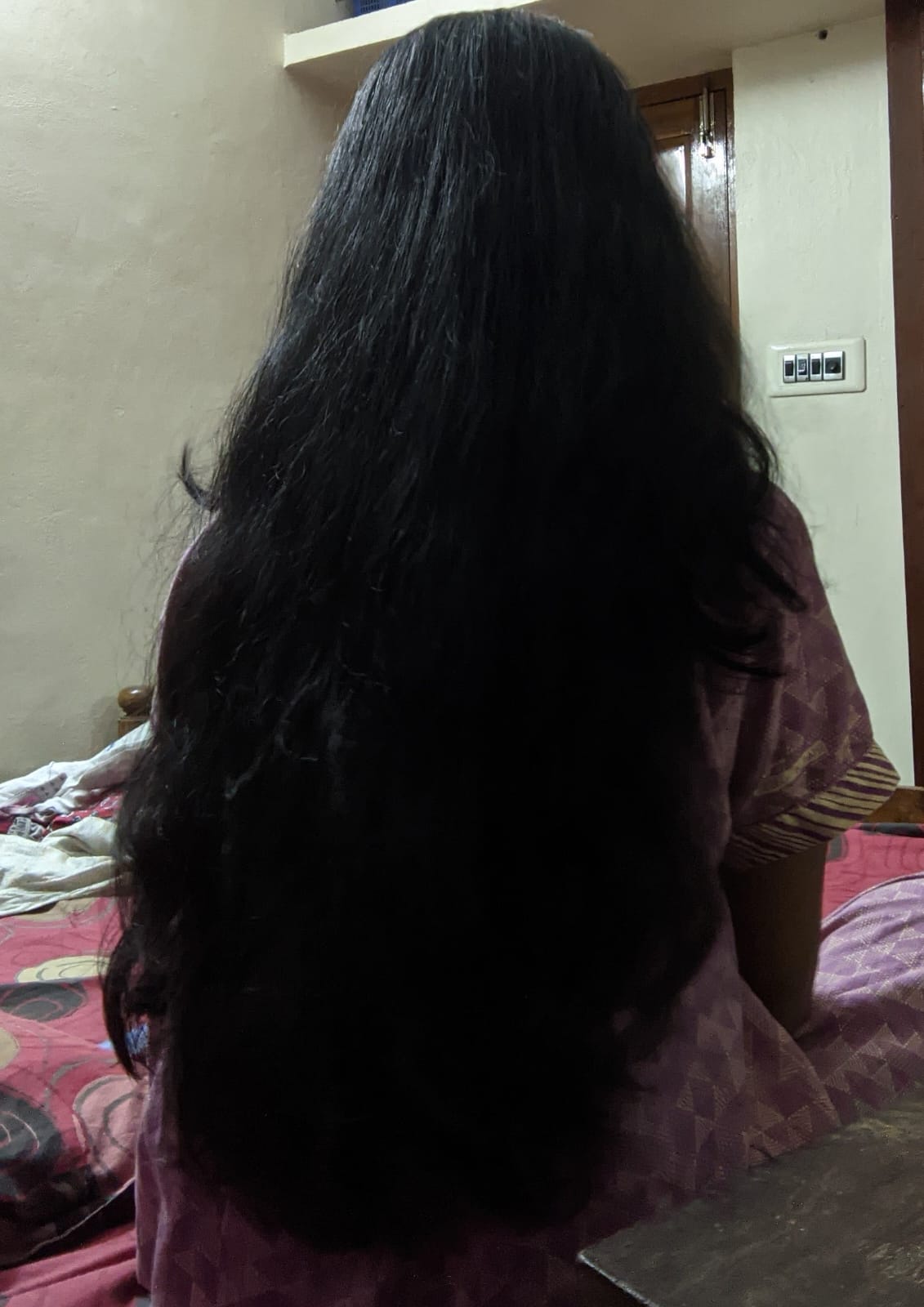 Black and white portrait of a woman with a blurred background