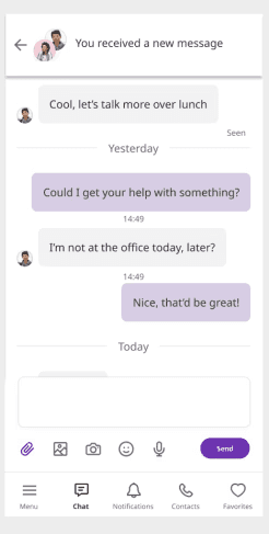 Skærmbillede af Colibo chat