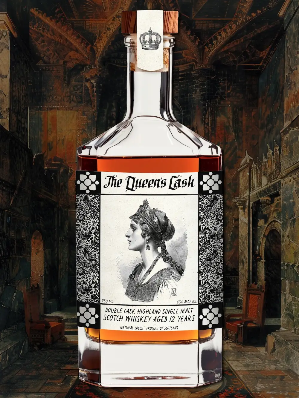 Queens Cask Bottle Design