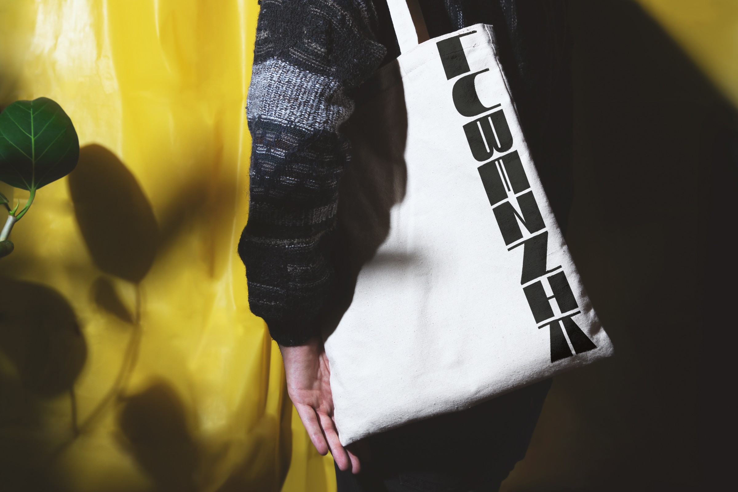 Lubeznik Center of the Arts totebag under arm