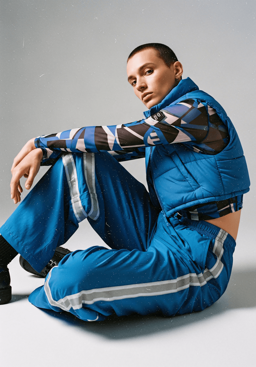 Stylish model posing with wearing shoes