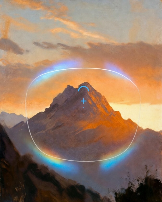 progressive lenses showing clear view into the mountain with sunset