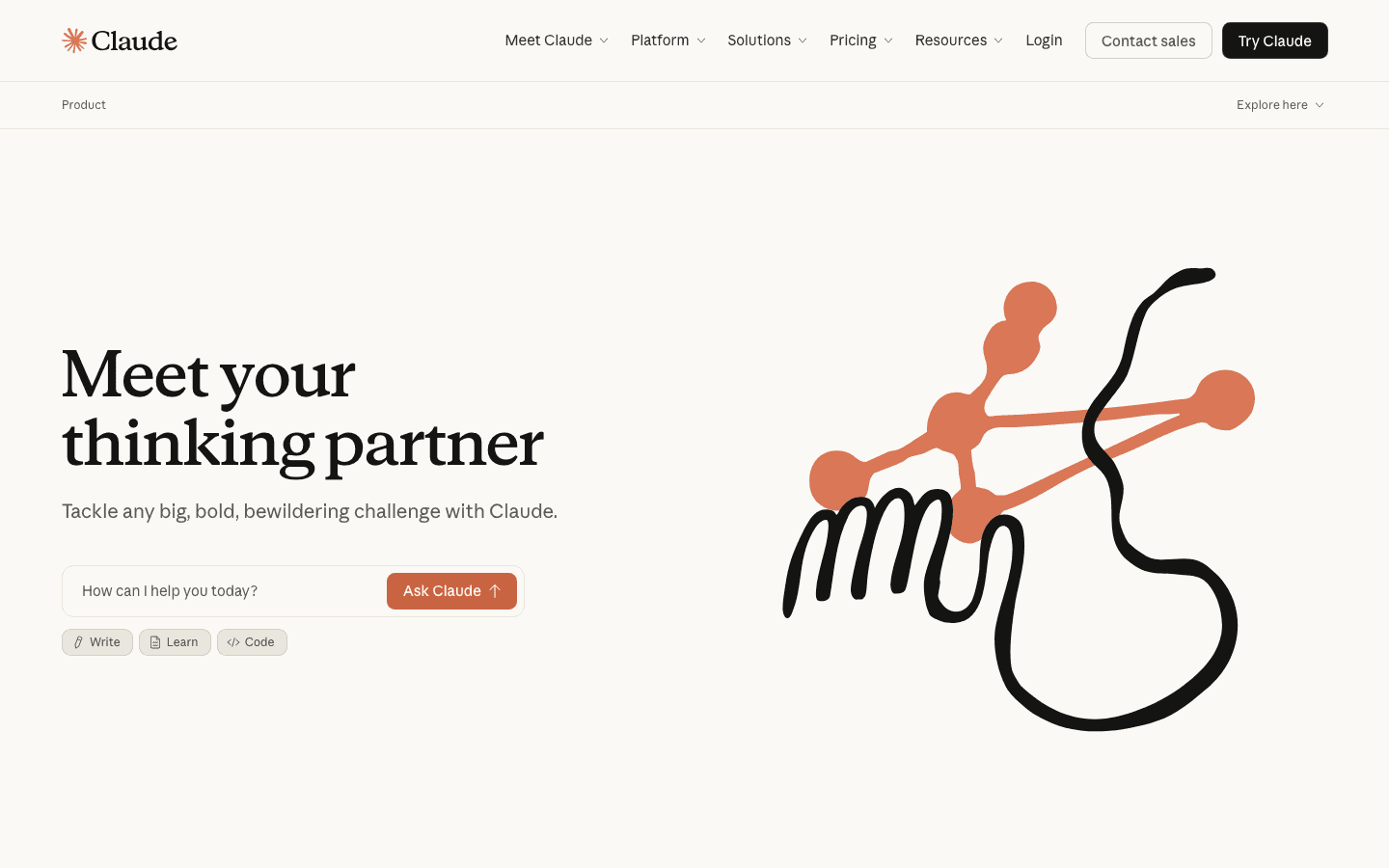 Claude by Anthropic website screenshot