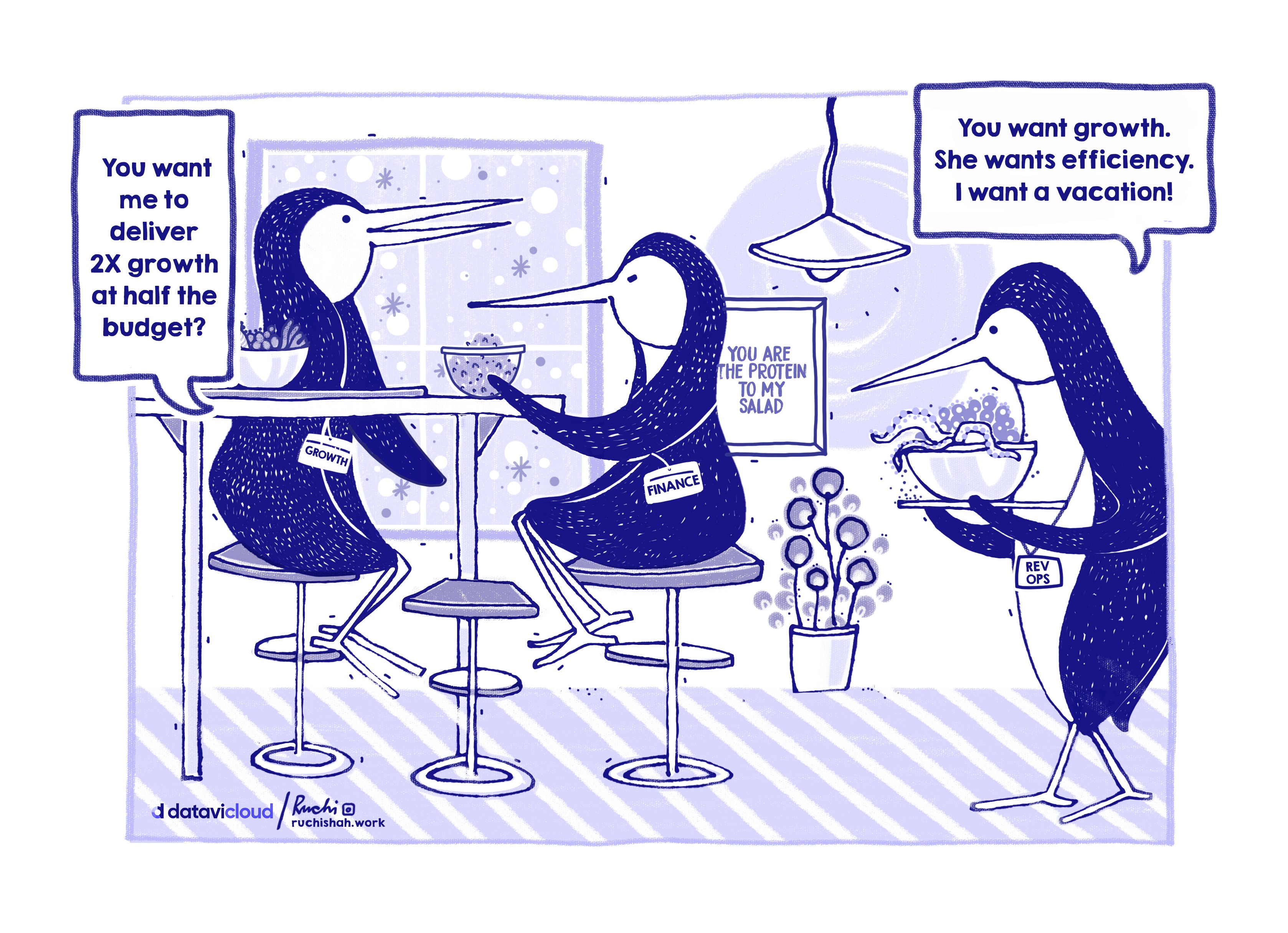 A satirical comic showing two penguins watching a nostalgic television screen that says "Gone With The Wind". One penguin asks, "What happened to our DEI program?" while the other explains that the budget was shifted to buy more AI tools. The comic is titled "Corporate DEI Efforts: Now Streaming, But Only for Nostalgia"