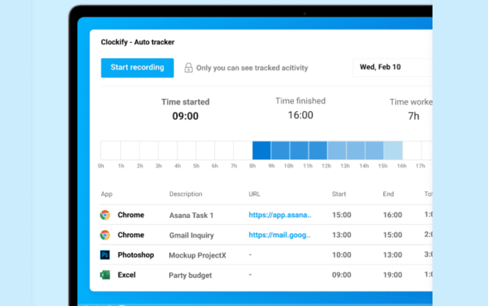 auto tracker in clockify