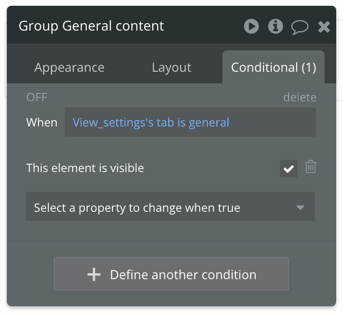 Condition visibilité custom state