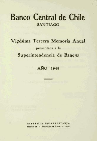Banco Central de Chile. Memoria Anual 1948