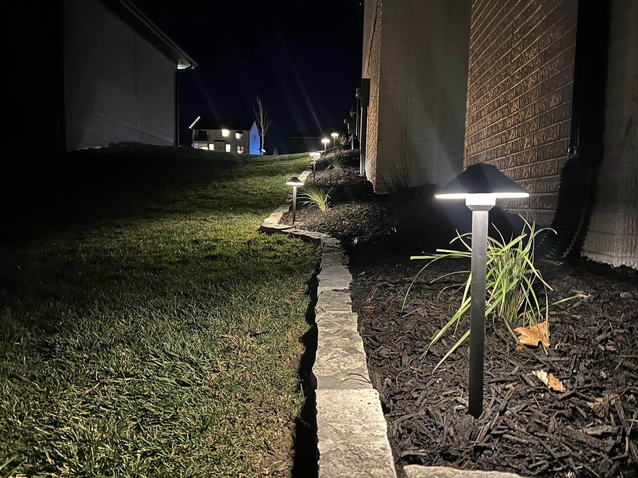 Stone wall with plants in the foreground