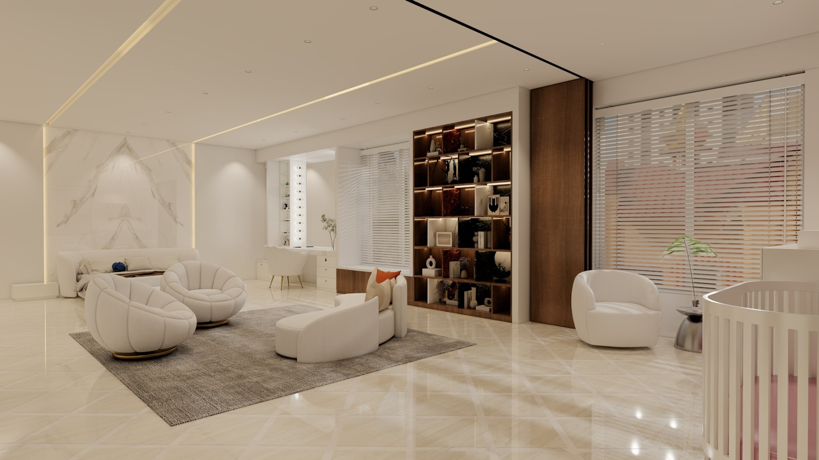 Elegant neutral-toned treatment setting