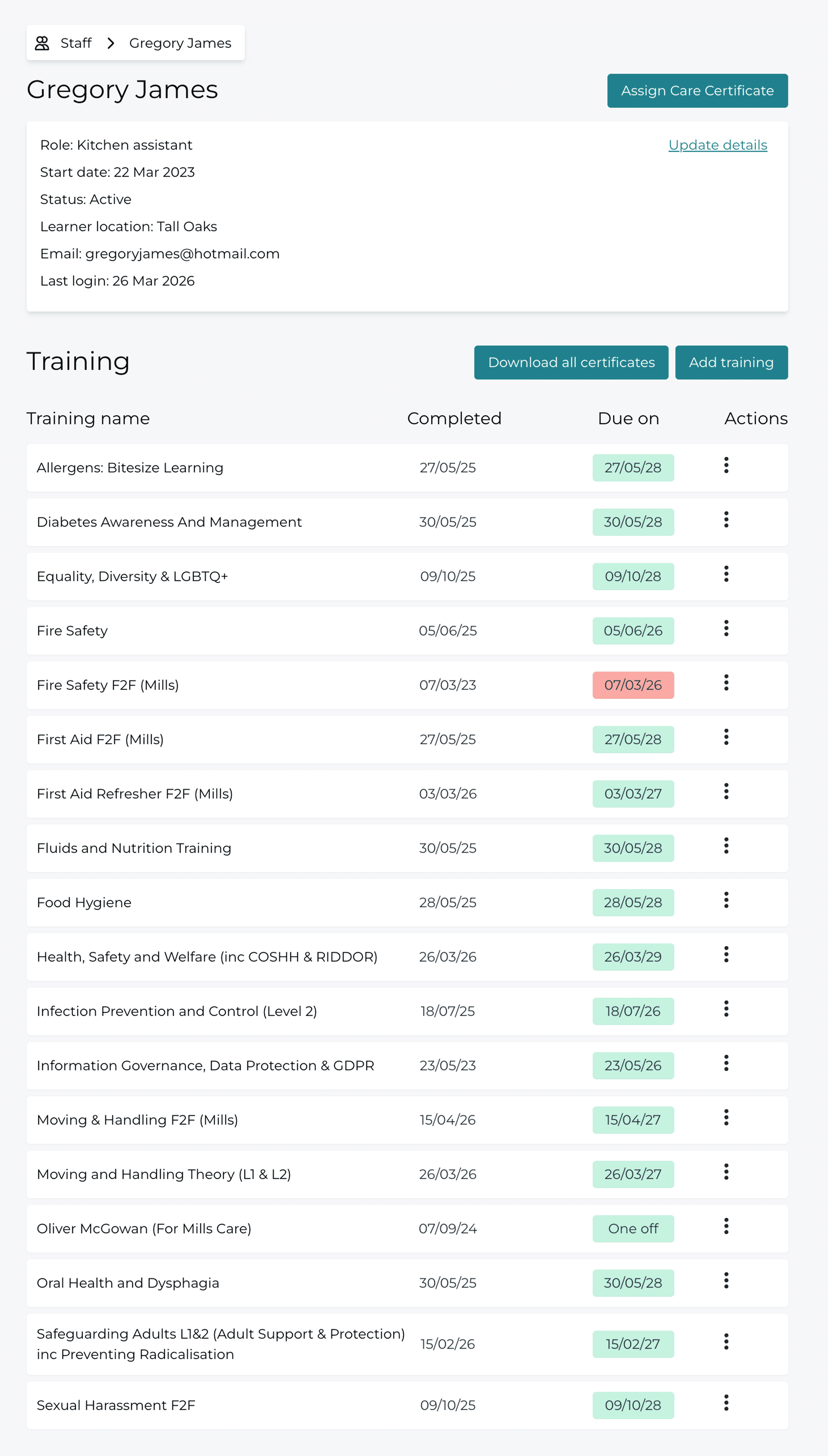 Track compliance easily