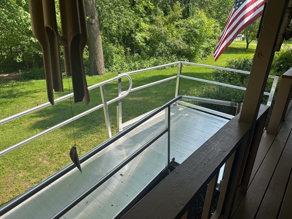 Handicap accessibilty ramp off porch