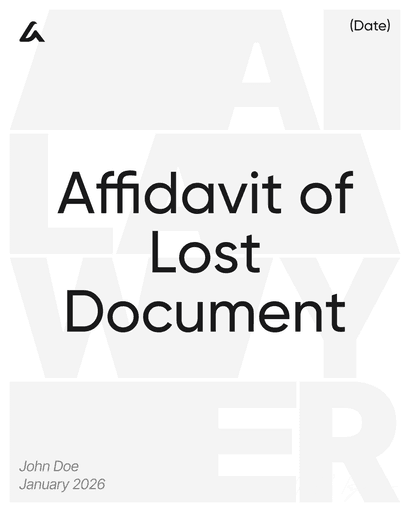 Affidavit of Lost Document