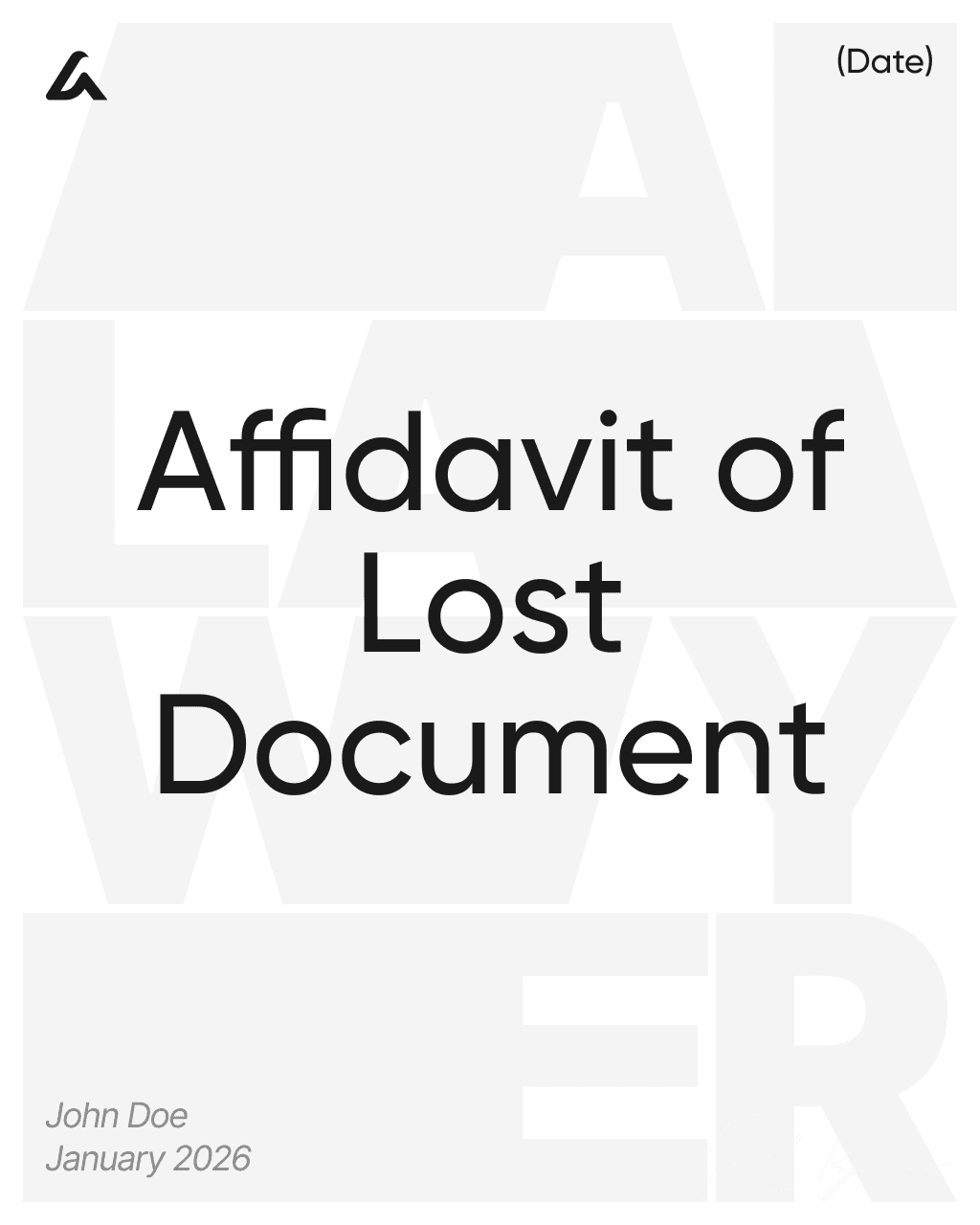 Affidavit of Lost Document