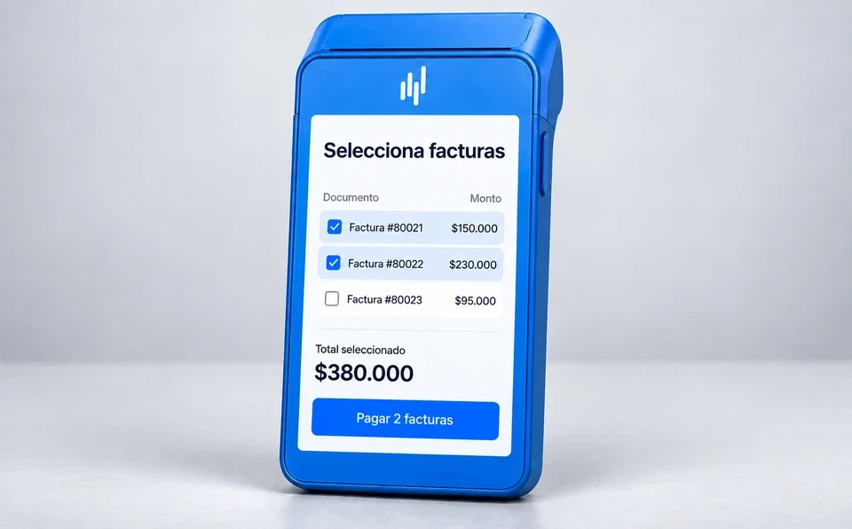 Cobro de facturas desde un terminal POS y conciliación automática del pago en Duemint.