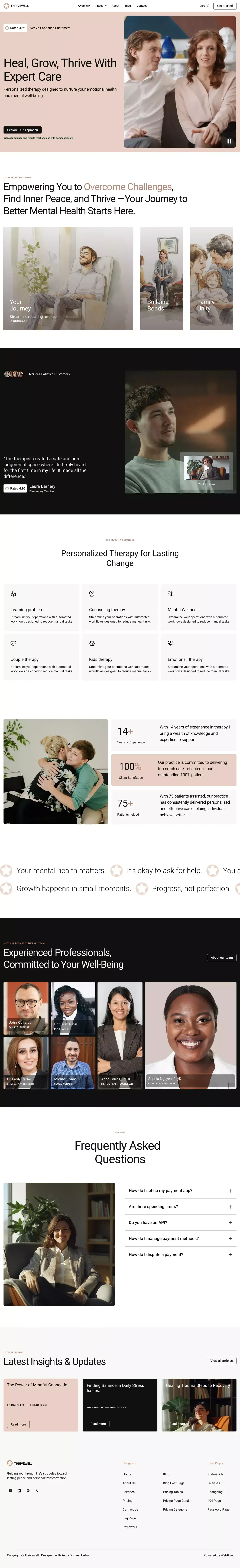 Thrivewell - Webflow Ecommerce website t landing page screenshot showcasing Health & Fitness design