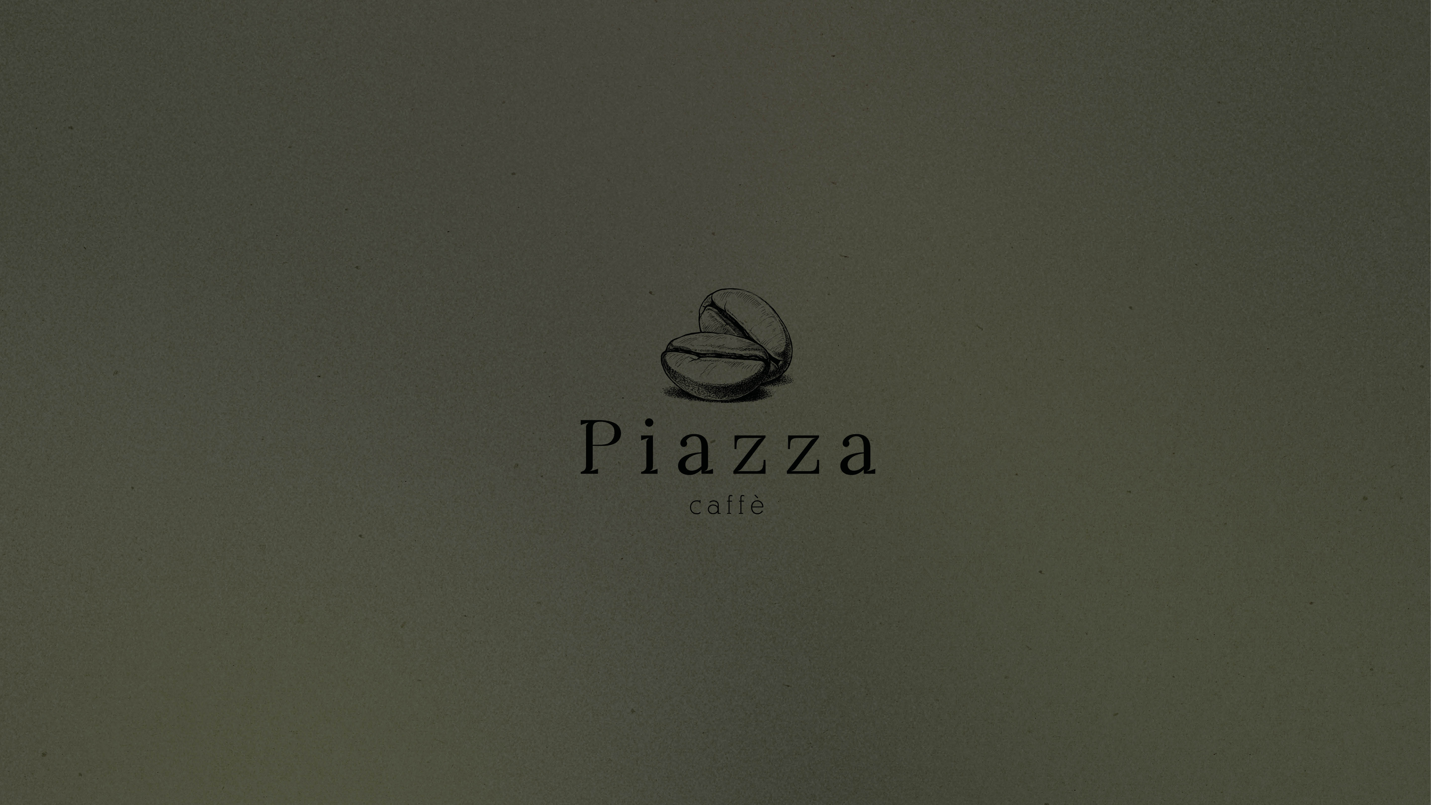 Piazza coffee brand identity – logo on dark background